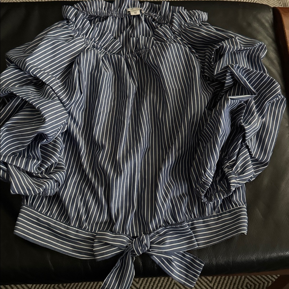Habitual Girls Gathered Striped Top